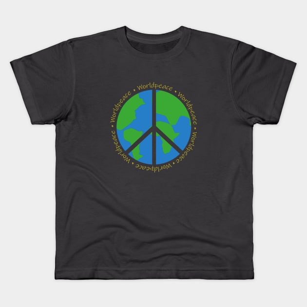 Worldpeace Kids T-Shirt by Vick Debergh